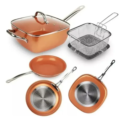 Set de Sartenes Copper Chef 5 Piezas Antiadherentes