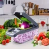 Cortador y Picador de Verduras Multifuncional con Recipiente