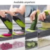 Cortador y Picador de Verduras Multifuncional con Recipiente