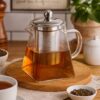 Tetera de Vidrio Borosilicato con Infusor de Acero Inoxidable