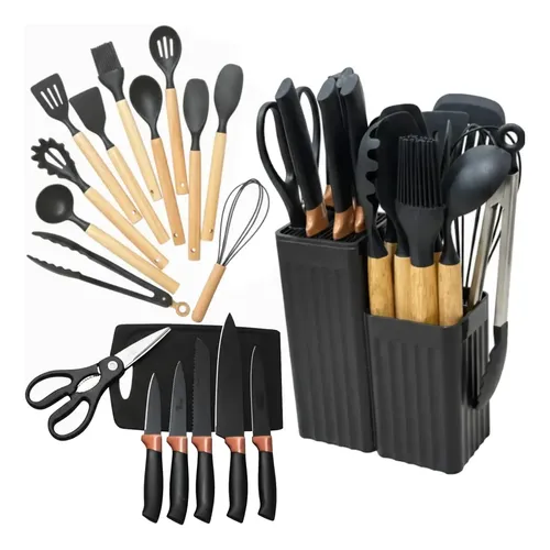 Set de Utensilios de Cocina 19 Piezas con Soporte